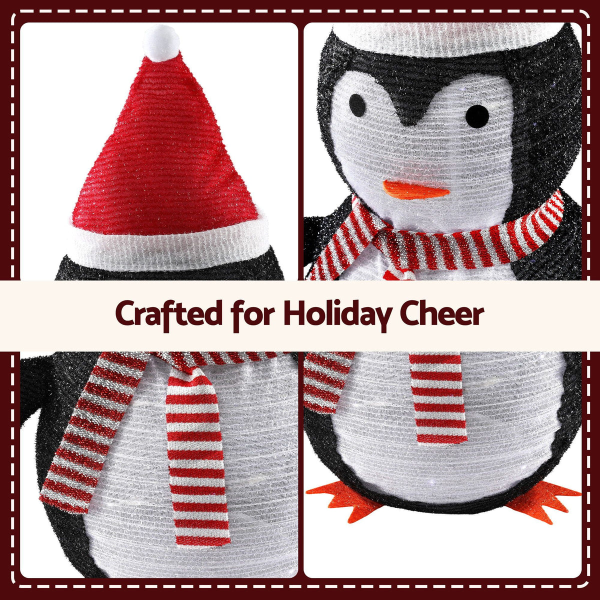 Jingle Jollys Christmas Penguin Light 70cm Pop Up LED Display 45 LEDs 8 Modes