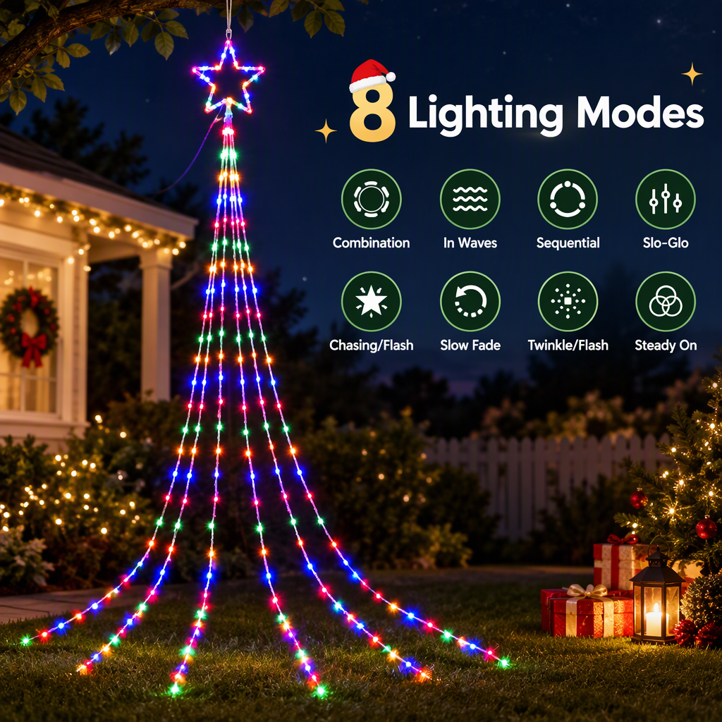 3M Solar Christmas Lights String Light 200 LED