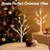 Lighted Branch Tree Christmas Decorations Warm White Lights 2 Pack 60cm