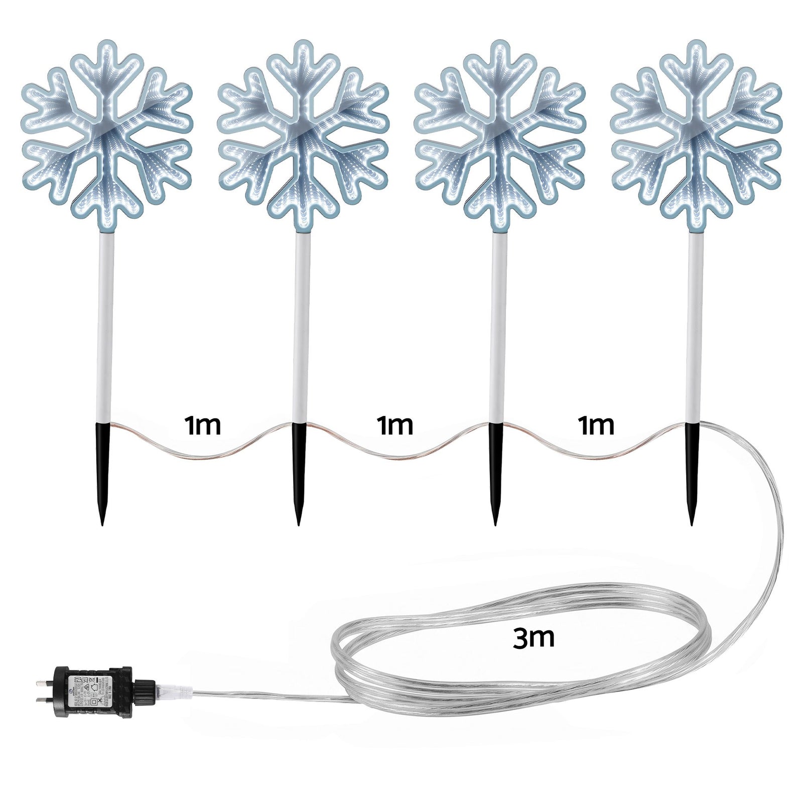 Jingle Jollys 4 Pack Christmas Lights Path Lights Garden Decoration Outdoor Pathway Lighting