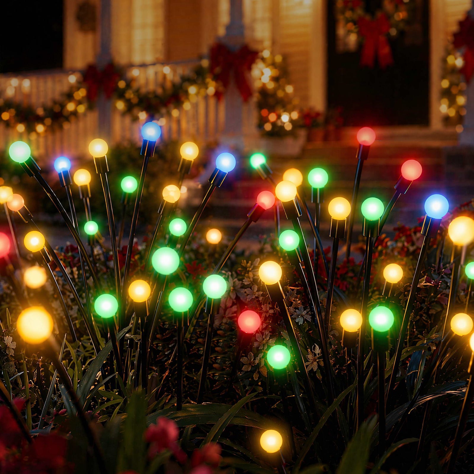 Christmas Lights Solar Firefly Lights Garden Path Lights Multicolour Set