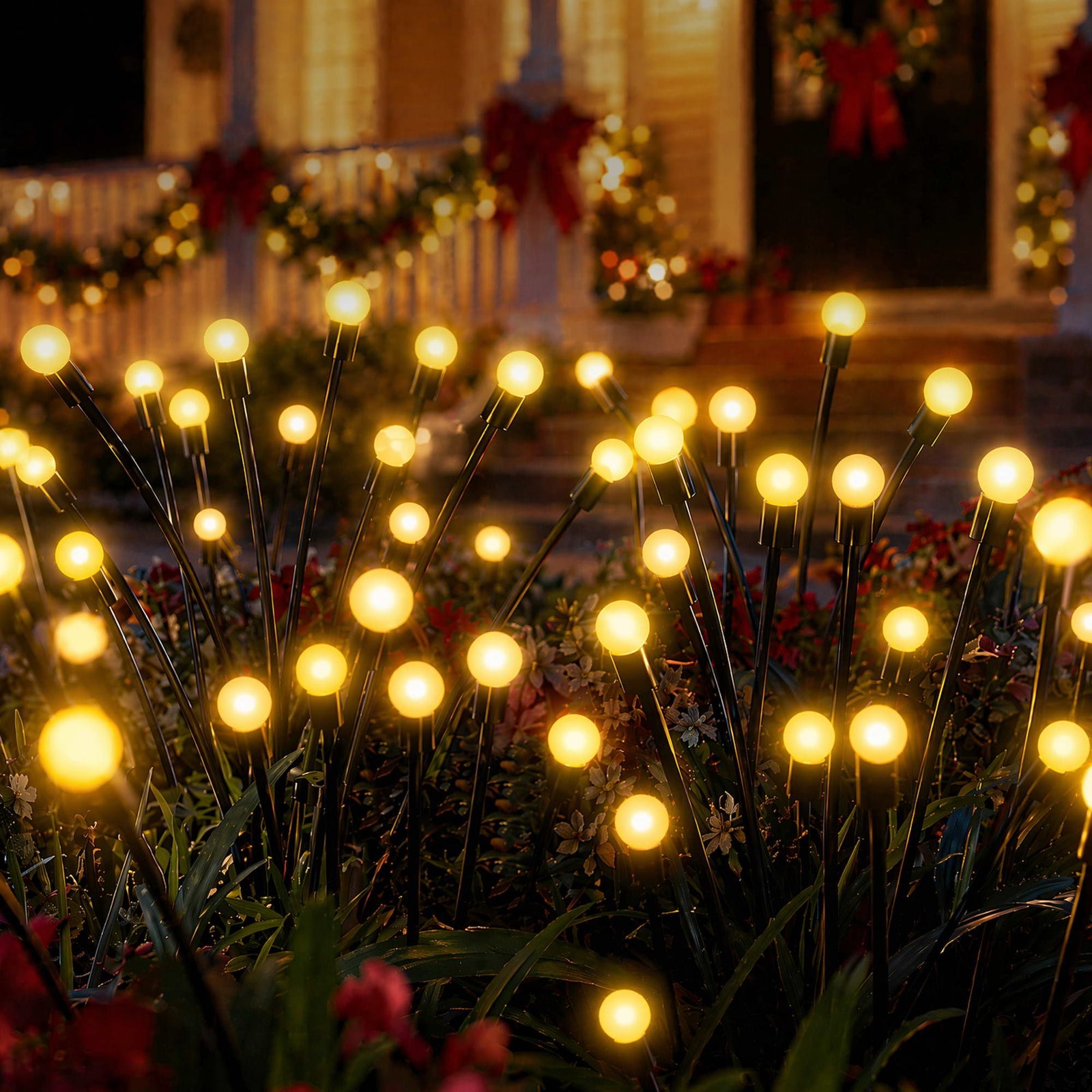 Christmas Lights Solar Firefly Lights Garden Path Lights Warm White Set