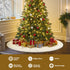 Jingle Jollys Christmas Tree Skirt 120cm Knitted Xmas Tree Ornaments Decor Beige