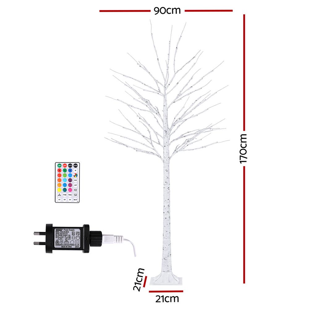 Christmas Tree 1.7m Twigs 120 RGB LED Lights Xmas Trees Decoration