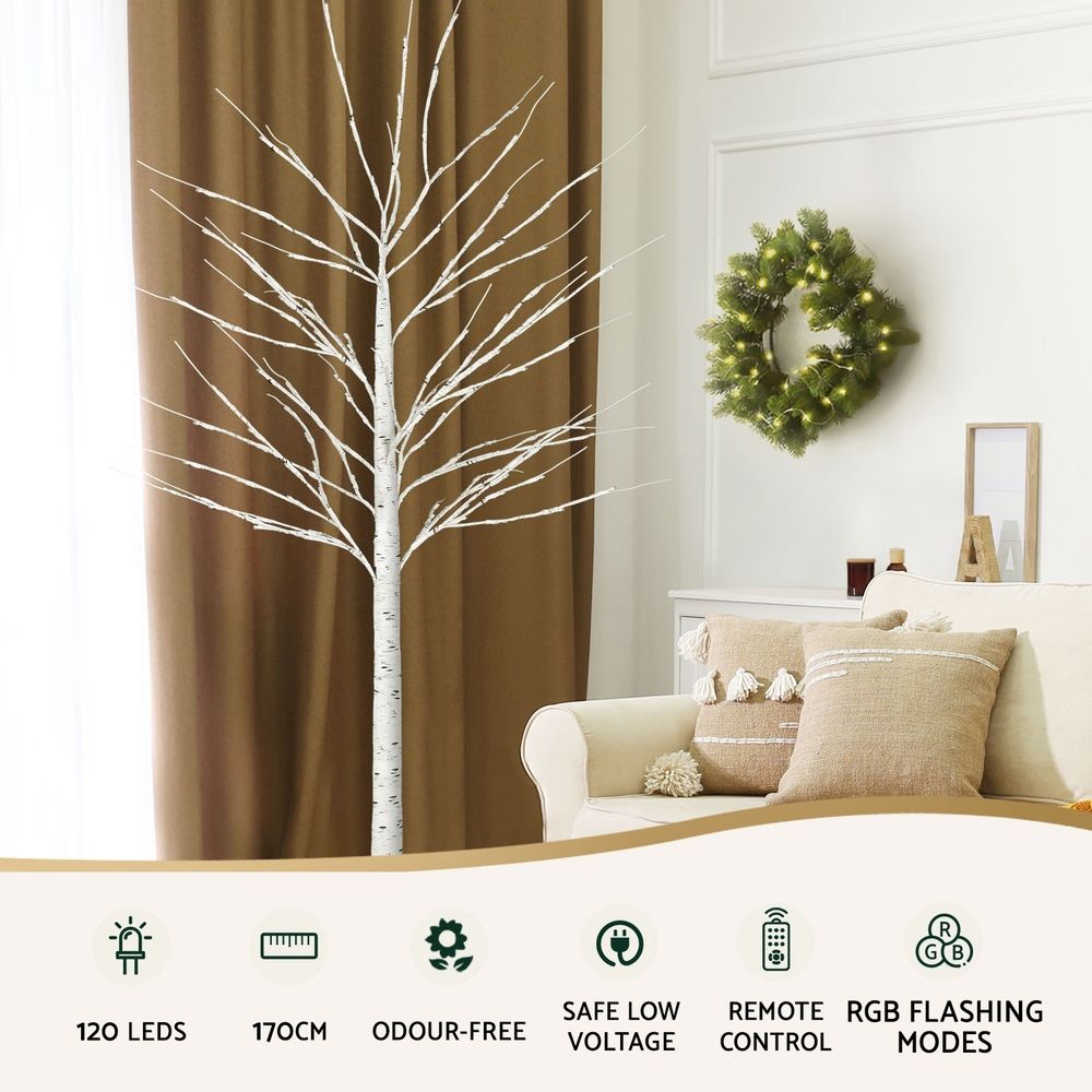 Christmas Tree 1.7m Twigs 120 RGB LED Lights Xmas Trees Decoration