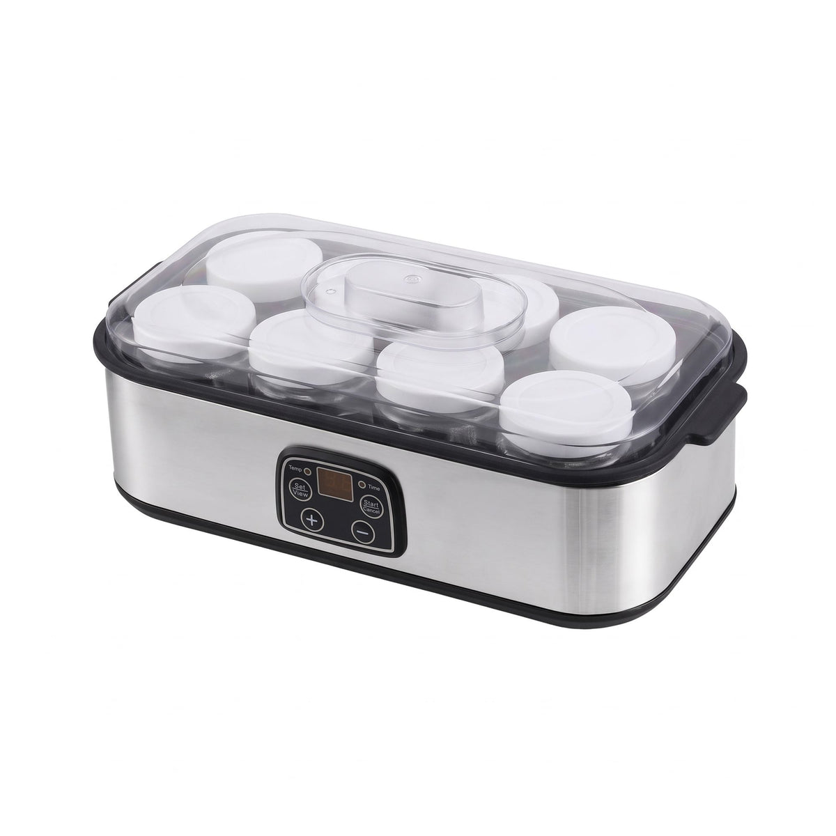 Devanti Yoghurt Maker Machine 8x180ml Glass Jars Digital Temp Control Black