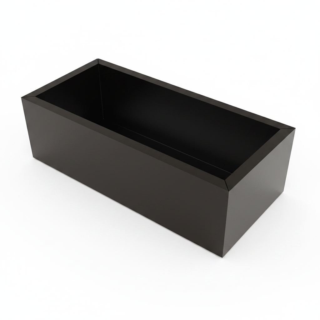 Black planter on a white background