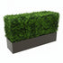 Artificial green hedge in a rectangular planter box