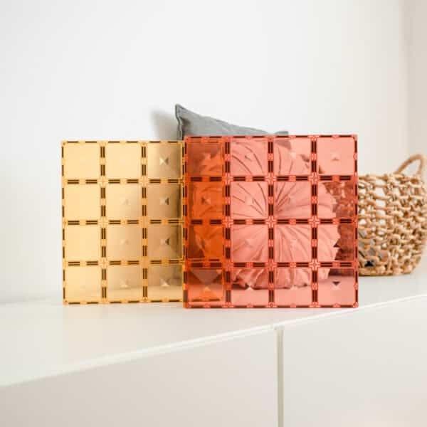 Connetix Tiles 2 Piece Base Plate Lemon - Peach