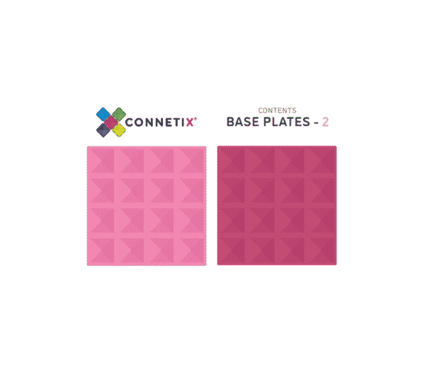 Connetix Tiles 2 Piece Base Plate Lemon - Peach