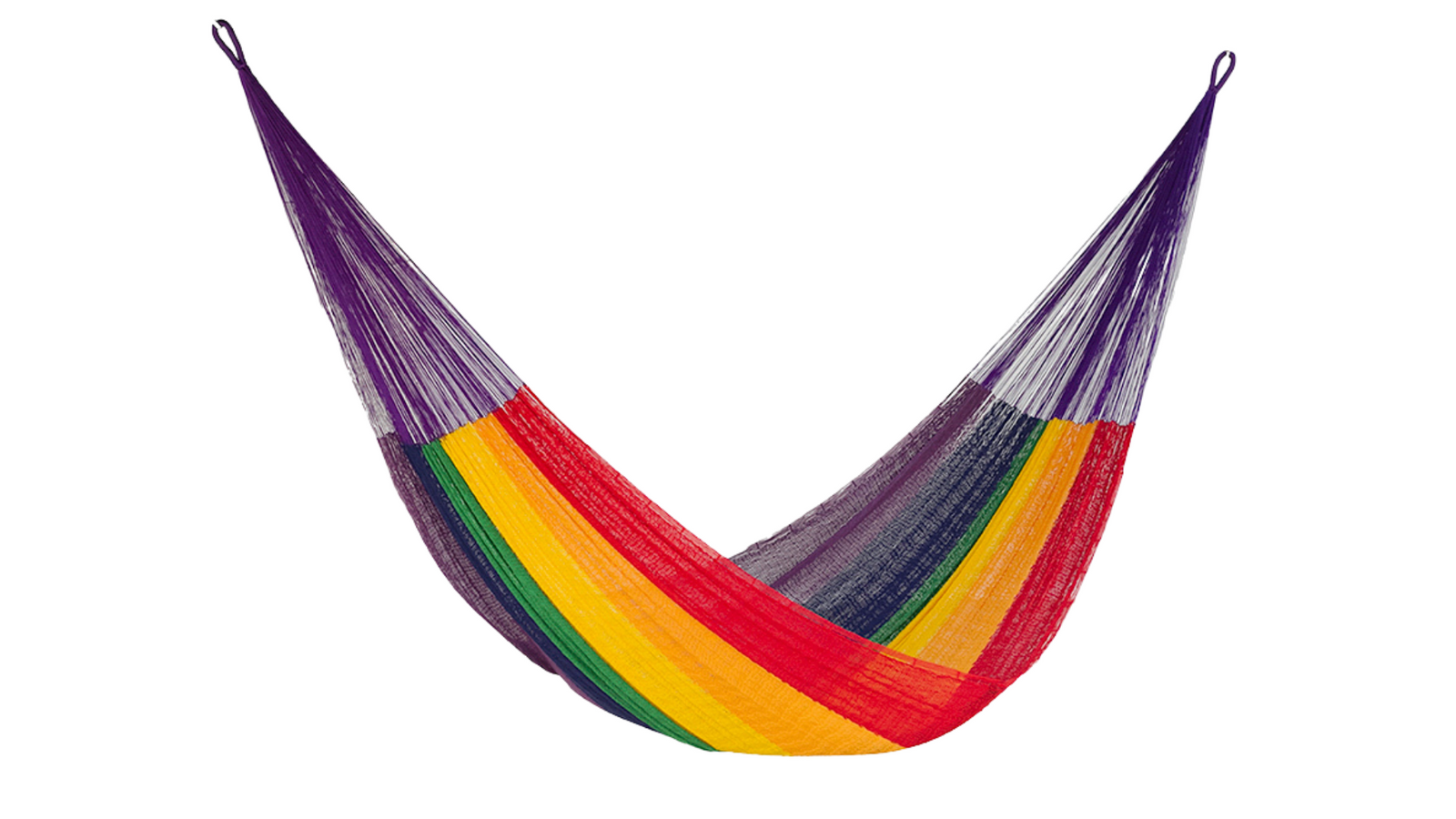 Single Size Cotton Mexican Hammock in Rainbow Colour
