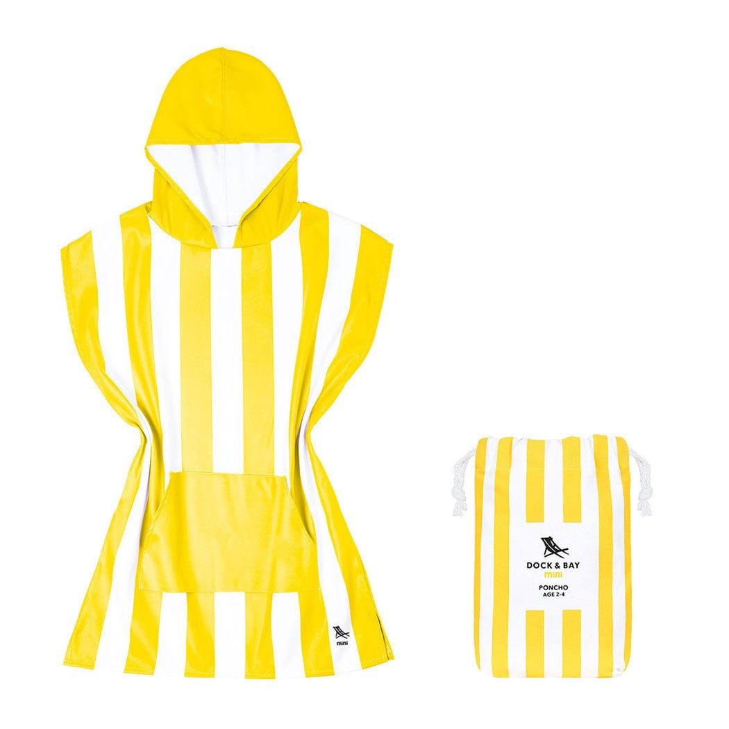 Dock & Bay KIDS Poncho Hooded Towel -Mini Cabana Collection-Boracay Yellow XS (2-4yrs)