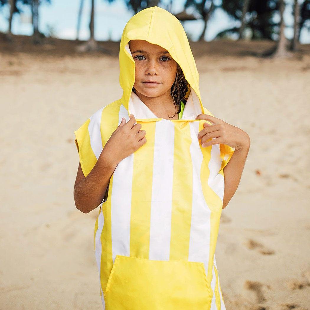 Dock & Bay KIDS Poncho Hooded Towel -Mini Cabana Collection-Boracay Yellow S (4-7yrs)