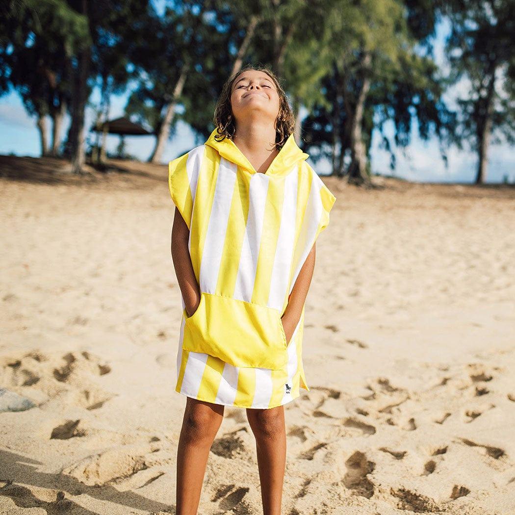 Dock & Bay KIDS Poncho Hooded Towel -Mini Cabana Collection-Boracay Yellow S (4-7yrs)