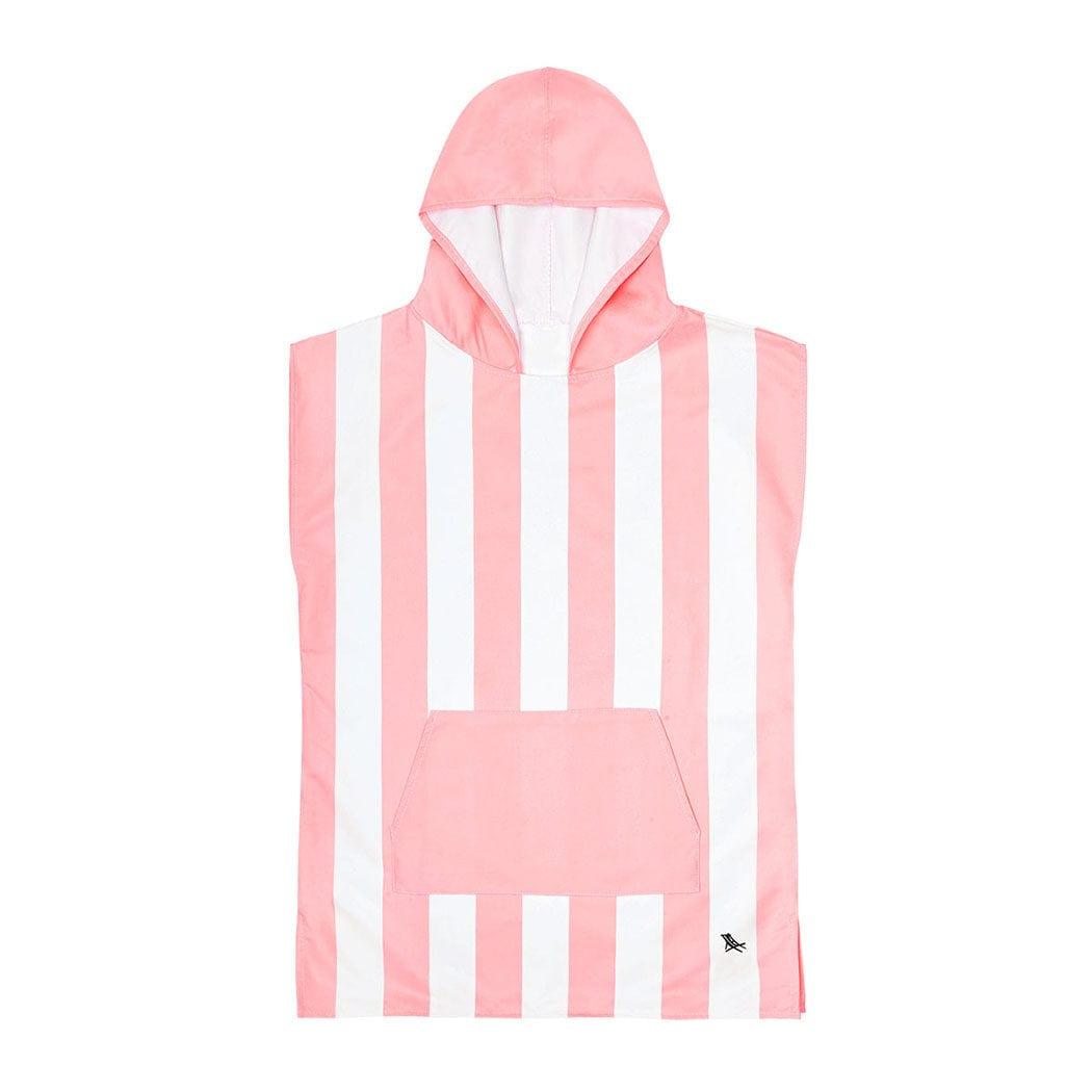 Dock & Bay KIDS Poncho Hooded Towel -Mini Cabana Collection-Malibu Pink M (7-10yrs)