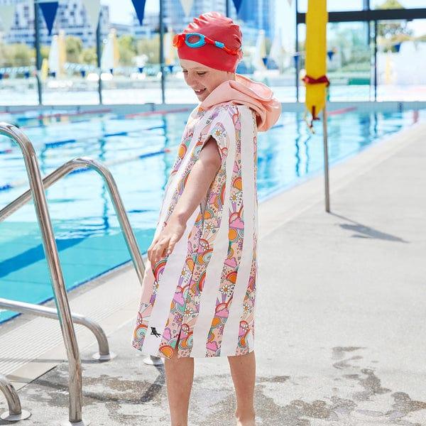 Dock & Bay KIDS Poncho Hooded Towel - Pink Power XS (2-4yrs)