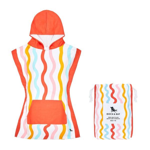 Dock & Bay KIDS Poncho Hooded Towel - Squiggle Face M (7-10yrs)