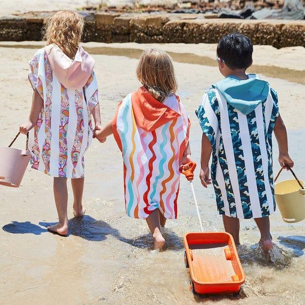 Dock & Bay KIDS Poncho Hooded Towel - Squiggle Face M (7-10yrs)