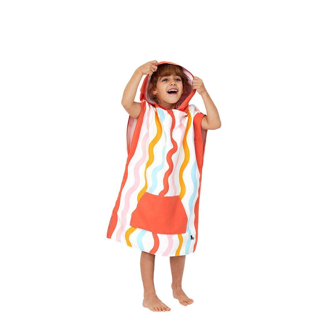 Dock & Bay KIDS Poncho Hooded Towel - Squiggle Face M (7-10yrs)