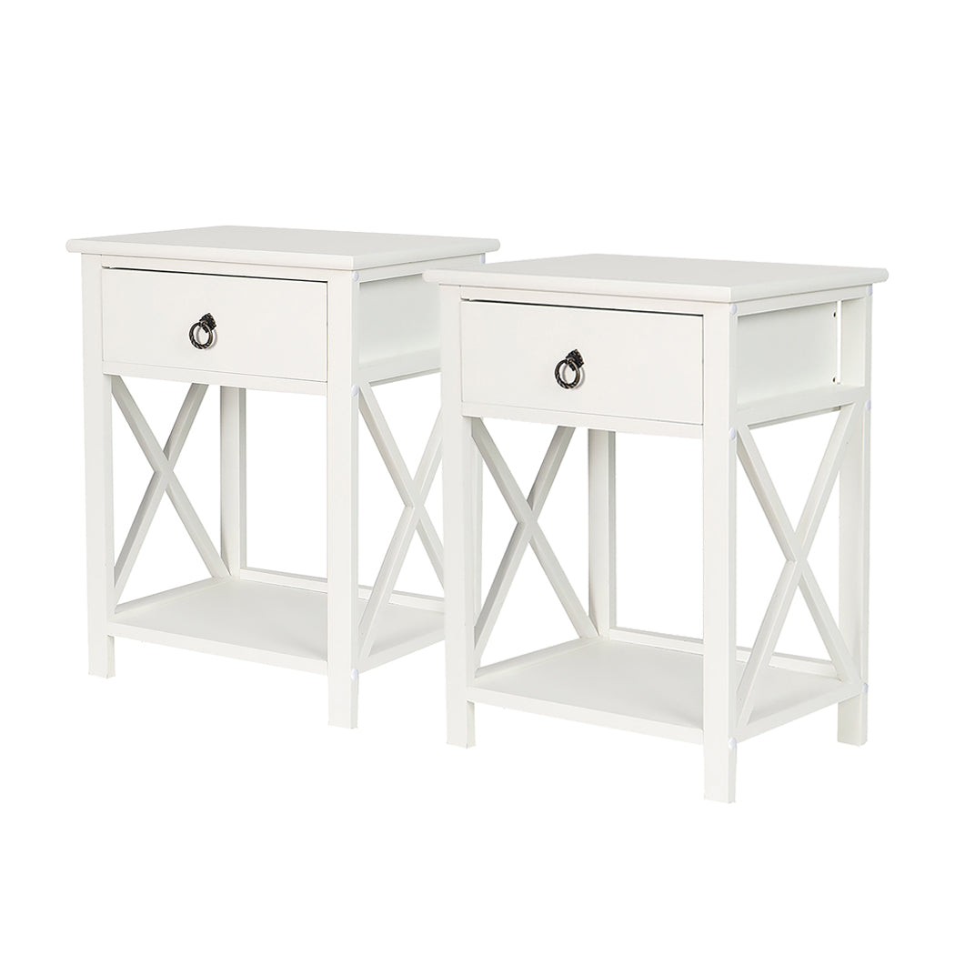 Levede 2x Bedside Tables Drawers Side-1864183518687531008