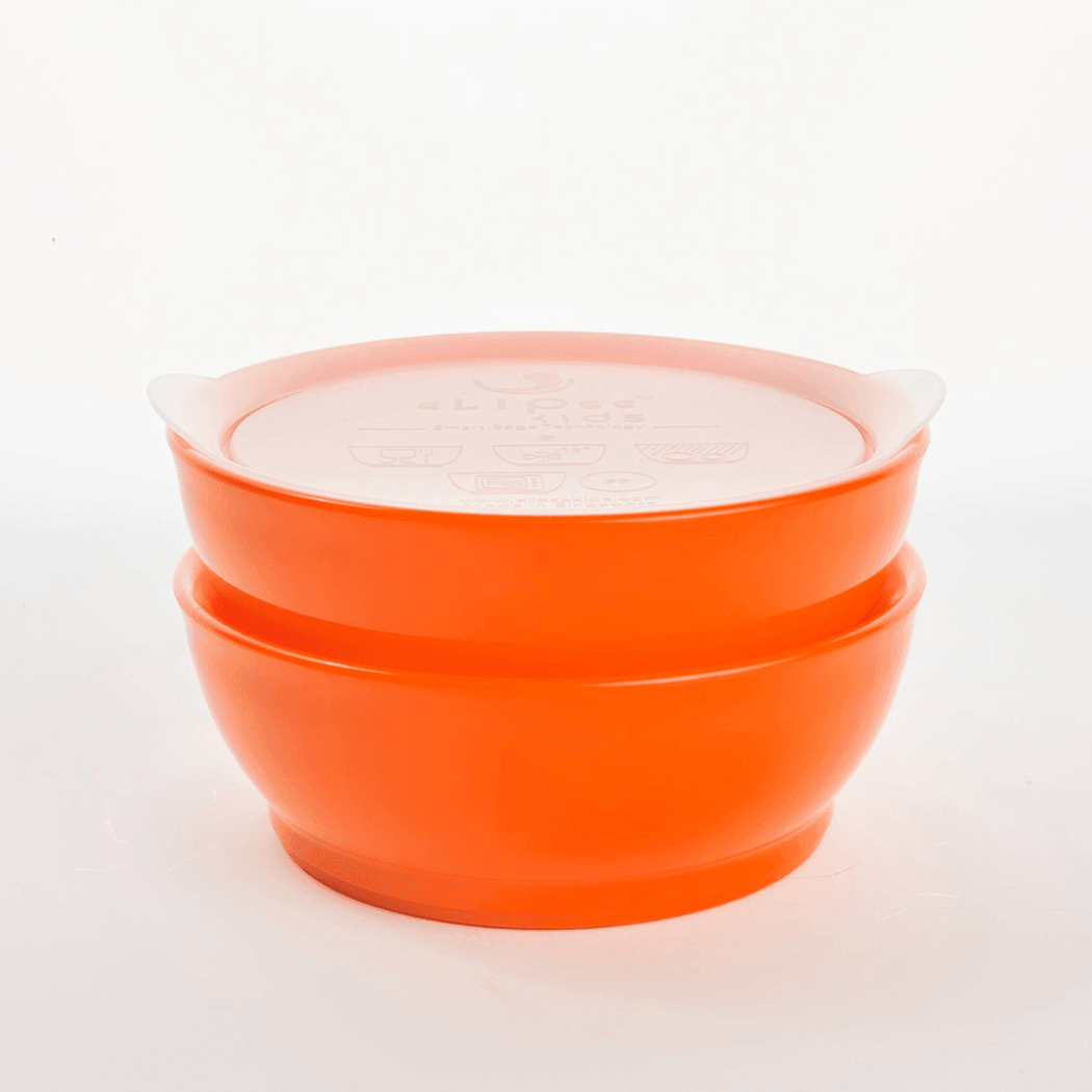 Elipse Kids Spill-Proof Anti-Slip Bowl Stage 3 12oz | Twin Pack with Lid Red