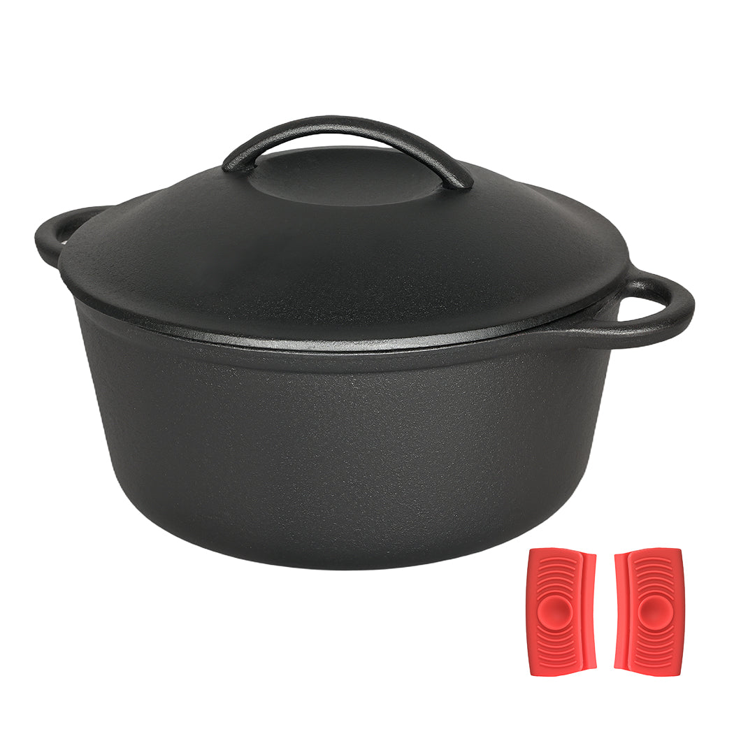 Pawz 6.6L Cast Iron Dutch Oven Heavy Duty Casserole Pot-2050056750383632384
