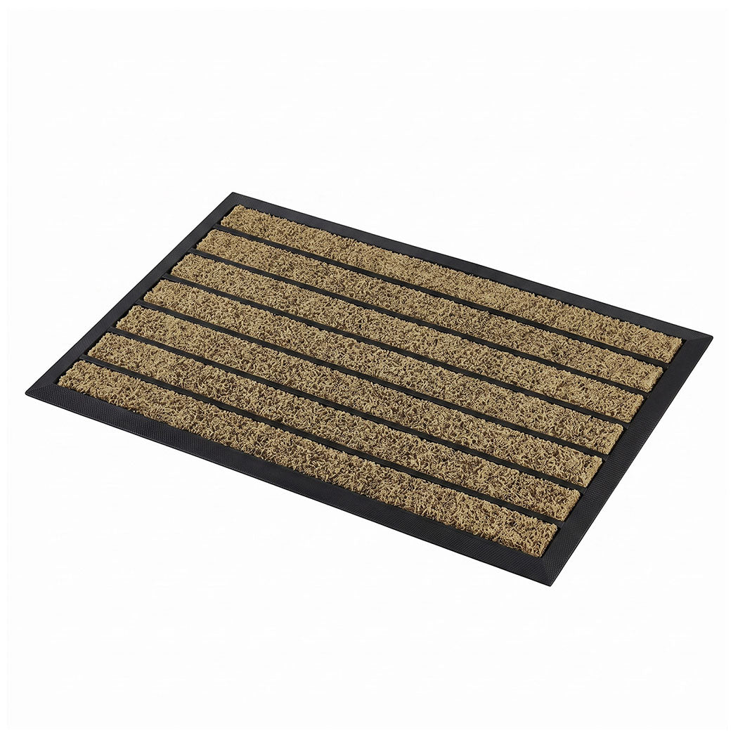 Marlow Front Door Mat 45x75cm Heavy Duty Non Slip Grass Scrape Patio Brown-2109799593204715521