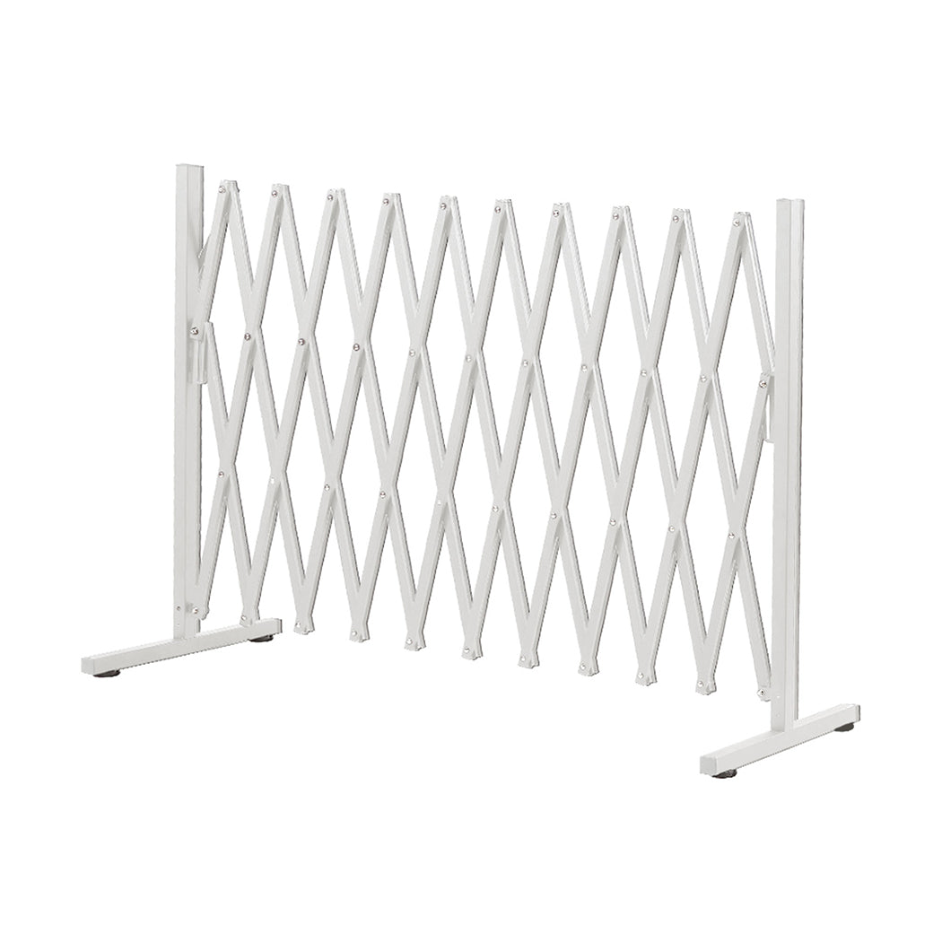 Garden Security Fence Gate Expandable White-1886651053764644864