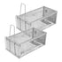 Toque Mouse Trap Humane Live Catch Rat Cage Reusable Zinc Iron Garage Silver 2pc-2100034972764213248
