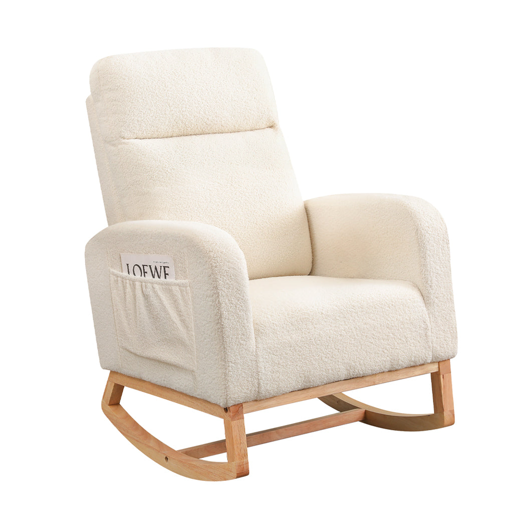 Levede Rocking Chair Ottoman Footrest With Side Pocket