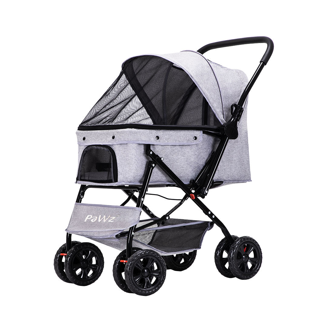 PaWz Pet Stroller Pram Dog Carrier Trailer Grey-1864184625195257856