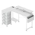 Levede L Shaped Gaming Desk with Storage Drawers White-2006733412563554304