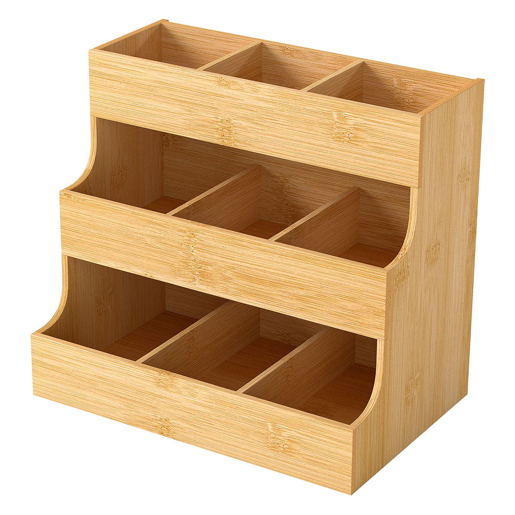 Toque Vertical Bamboo Tea Organizer Holds 180 Tea Bags-2006732763629228032
