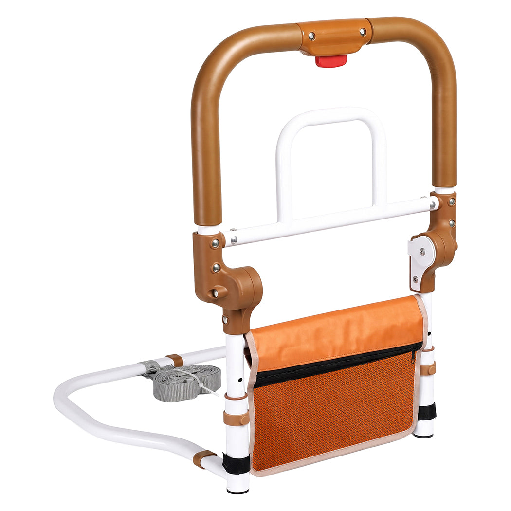 Levede Bed Rail Foldable 2 Handle Adjustable Height Non-Slip Grip Orange-2100034938442223616