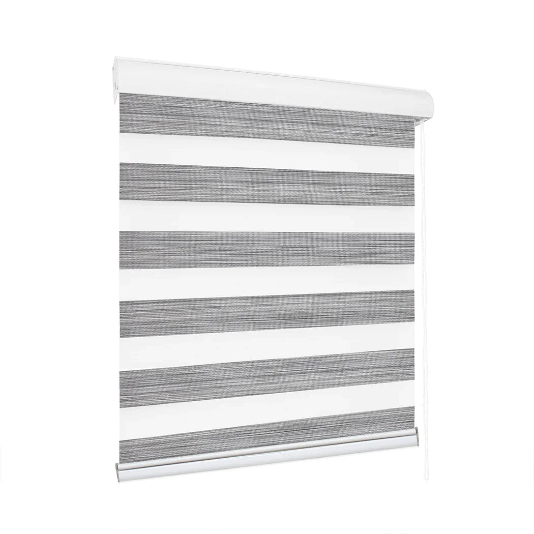 Marlow Blackout Zebra Roller Blind Curtains 90x210 Grey-2018816733489532928