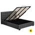 Levede Fabric Bed Frame King Tufted Dark Grey-2006733222549000192