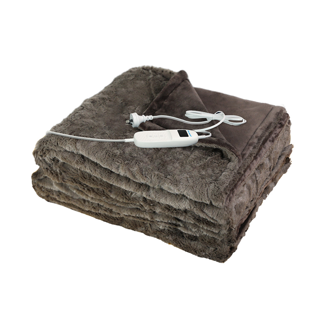 DreamZ Electric Throw Blanket Heated Timer Bedding Washable Warm Winter Plush BR-1864183543832383488