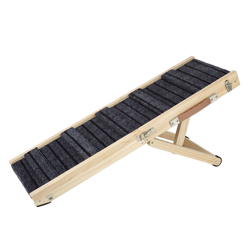 Pawz Dog Ramp Adjustable Foldable 4 Heights Non Slip for Small pets Natural-2100034994318741504