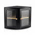 Toque Corner Bread Box 2 Tier Bamboo Bread Bin Kitchen Countertop Storage Black-2072893581982568448