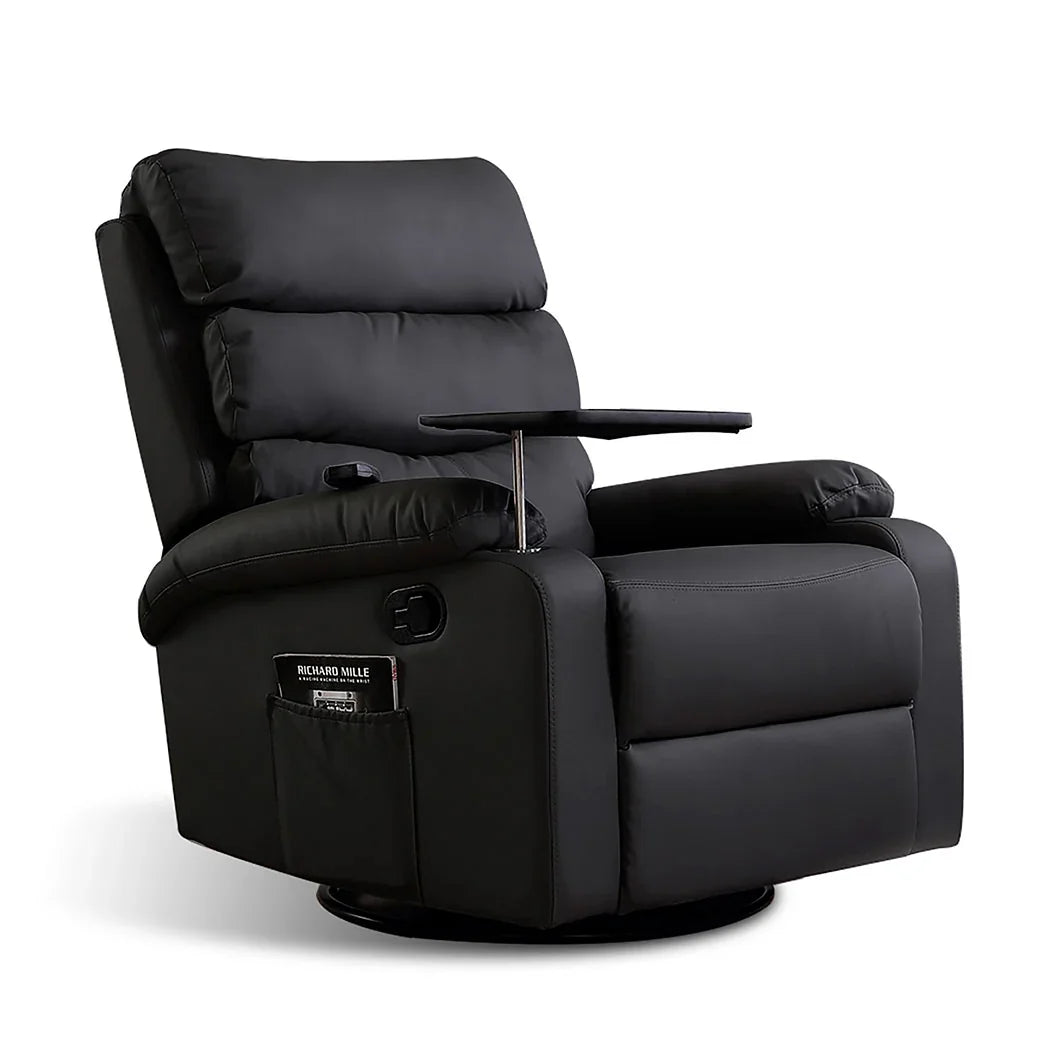 Levede Massage Chair Recliner 360 Swivel Black-2018816942302957568