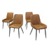 Dining Chairs x 4 Padded Seat PU Faux Leather-2065254414712705024