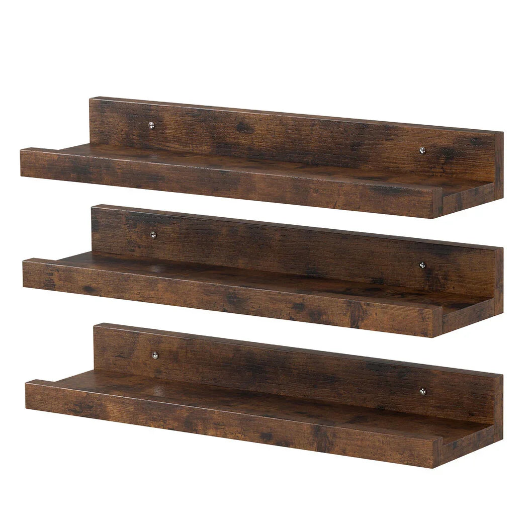 Levede Floating Shelves 3 Pack Wall Mounted Wood Storage Display Rack Room Decor-2050056792897097728