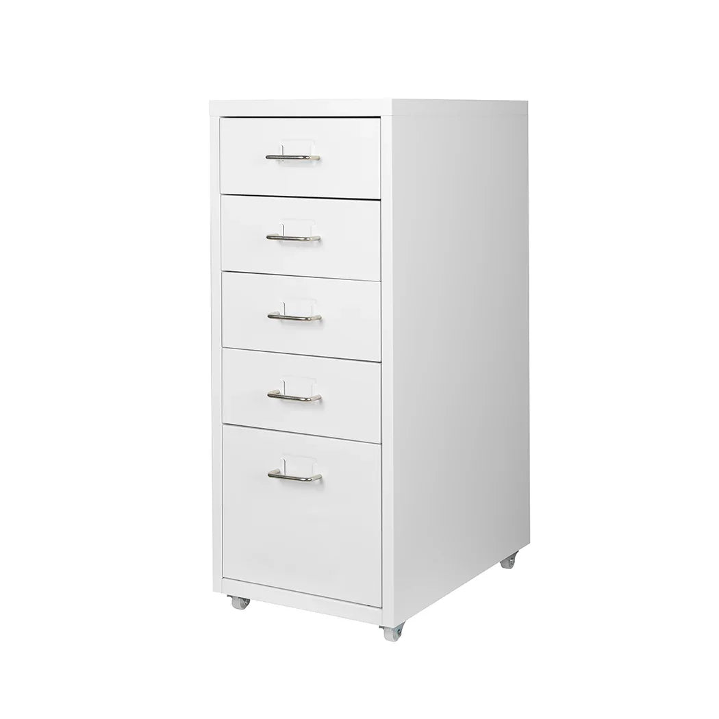 Levede 5 Drawer Office Cabinet Drawers White-2006733174390001664