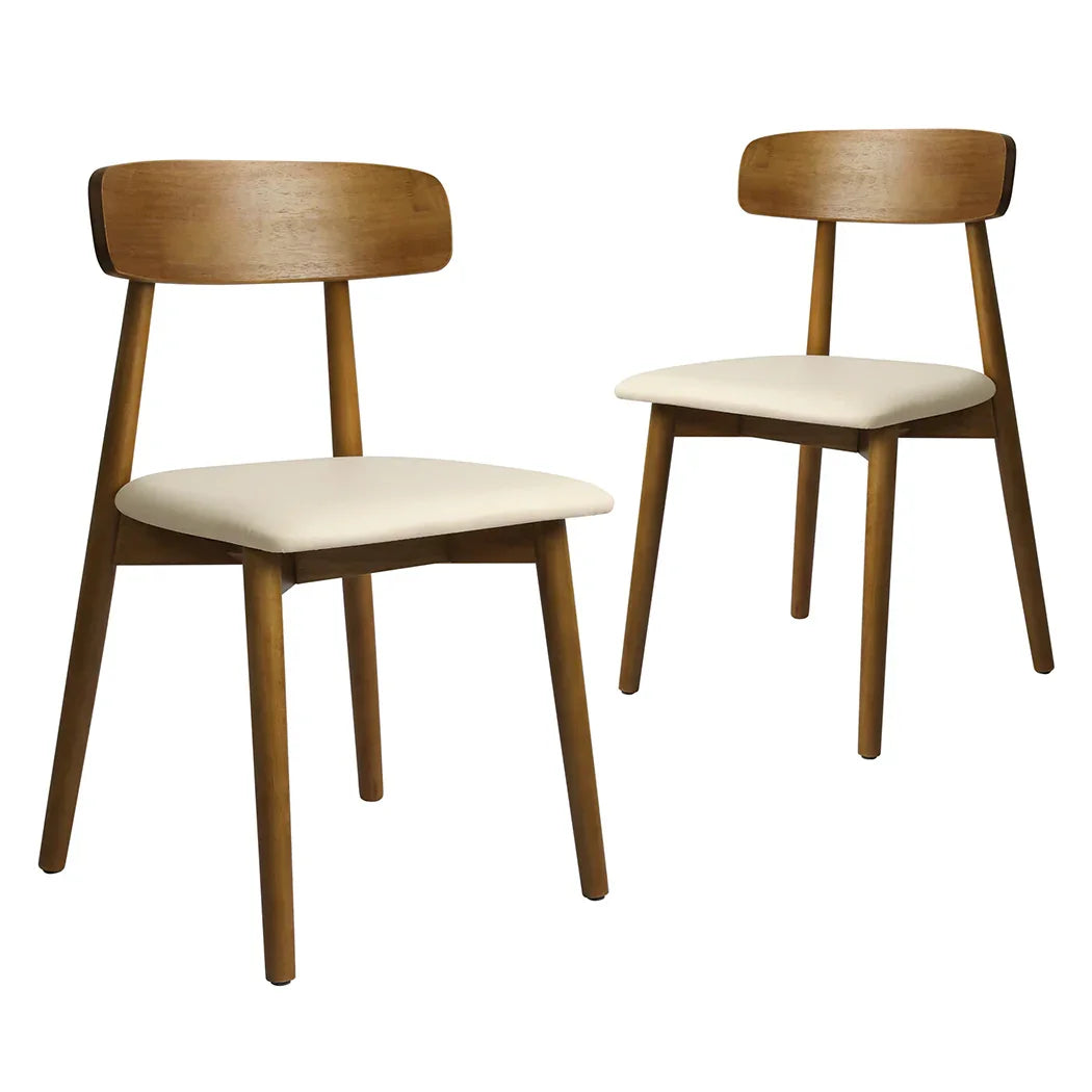 Levede 2x Dining Chairs Kitchen Chair Walnut-2029387286411612160