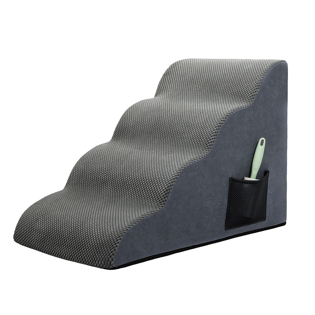Pawz 4 Steps Pet Stairs Dog Ramp High Density Foam Grey-1938089884090765312