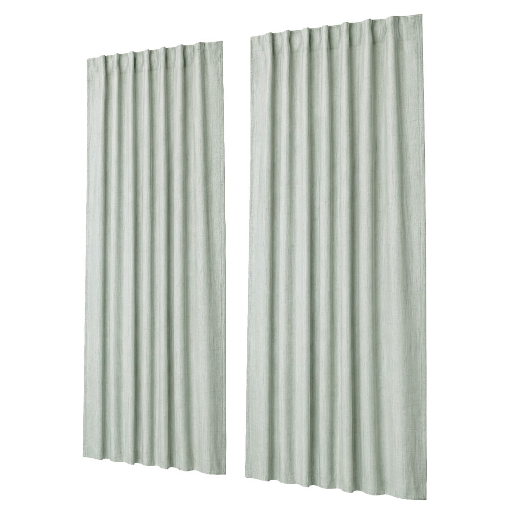 Marlow 2 Panels Blackout Curtains Thermal Linen Look Blockout Drapes 132x160cm-2072893564358103040