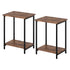 Levede Side Table 2 Pcs Industrial Vintage End Table 2-Tier Storage Nightstand-2072893557349421056
