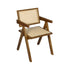 Levede 1x Walnut Wicker Armchair Dining Chair-2018816871729598464