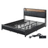 Levede King Bed Frame PU Mattress Base Storage Drawer Headboard USB Charge-2100034936097607680