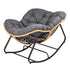 Levede Rocking Chair with Thick Cushion PE Rattan Silent Strip Indoor Patio Grey-2100034939763429376
